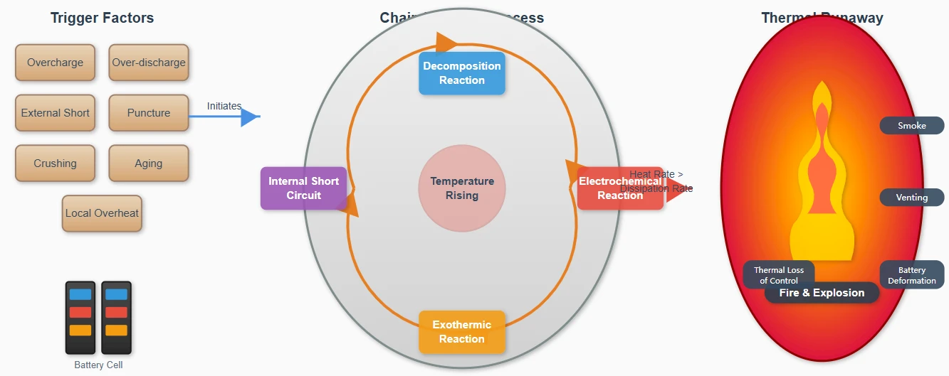 Figure 7-43 Causes of thermal runaway in lithium-ion power batteries Figure 7-43 Causes of thermal runaway in lithium-ion power batteries